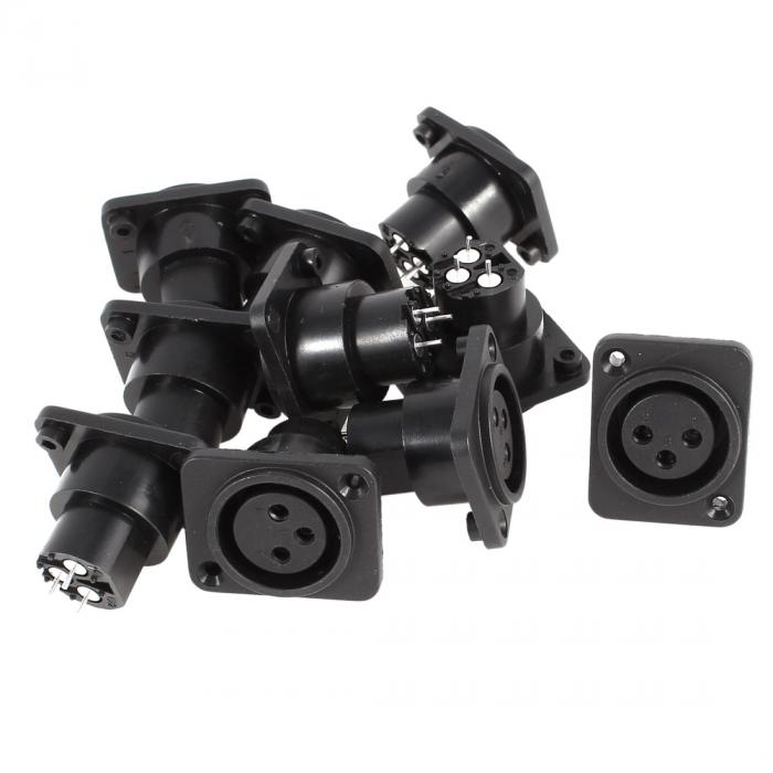 XLR メスジャック パネル マウントシャーシ コネクタ ストレート 端子 10個