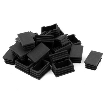 ソウテン 角パイプキャップ 長方形内栓 ブラック プラスチック 25mm x 40mm 24個セット …