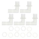 HOPESPANNER プラスチックホースバーブフィッティング5/8"ホースID G1/2メスNPTエルボーバーブコネクタPP 1セット