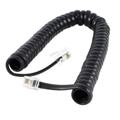 RJ9 4P4Cプラグ コイル状弾性 電話 受話器ケーブル ライン RJ9 4P4Cプラグ コイル状弾性 電話 受話器ケーブル ライン