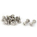 バレルナット+皿ボルト 金属 6mmx20mm 皿ボルト シルバートーン 10個入り(4)