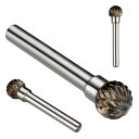 ダブルカット タングステン カーバイドロータリーファイル12mm ヘッド6mmシャンクボール形状