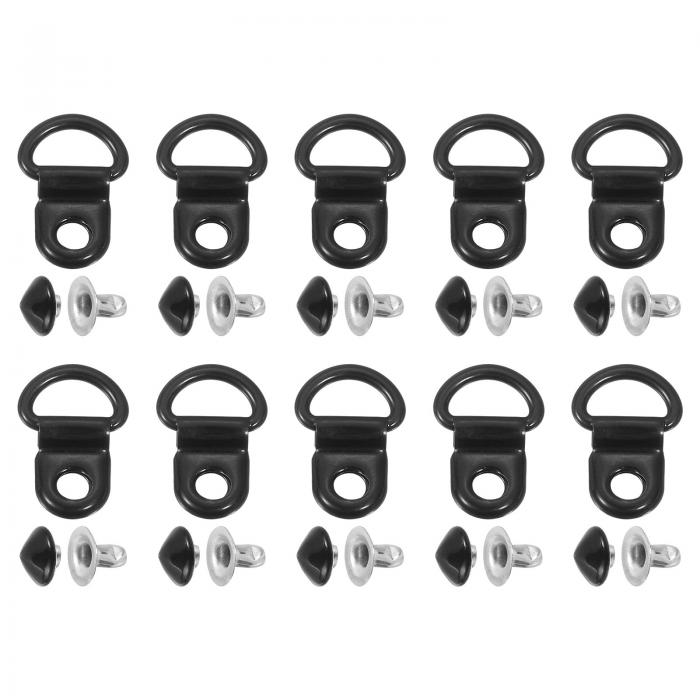 20セットの靴ひもフック、ブーツレースフックDリングアイレットバックルとリベット、ハイキングブーツシューレザーバッグ用のブーツアイレット修理クリップ 9x14m...