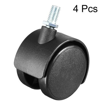 ソウテン トッププレート式キャスター 回転スイベル キャスターホイール ホイール直径50mm M8x13mm 4個入り ブラック