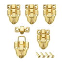 62mm x 40mm ボックスラッチ 装飾ハプス ジュエリーケースキャッチ ネジ付き 5個入り