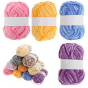 CAPASTEC 毛糸 60%コッ トン40%アクリル 50g±2g (約160m) 柔らかい 2本セット 編み物セット 段染風 クリス マスプレゼント 手編み...