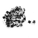 タクトスイッチ プラスチック メタル 瞬時接触 直角 2ピン 6mm x 6mm x 5mm 50個入り
