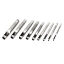 穴あけポンチ パンチ 穴あけ 皮ポンチ レザー作業 カッターツール スチール 9本入り 2.5mm-10mm
