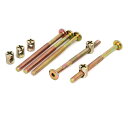 家具ボルト+バレルナット 金属 ベビーベッド 六角ヘッドボルト キャビネット 5セット入り