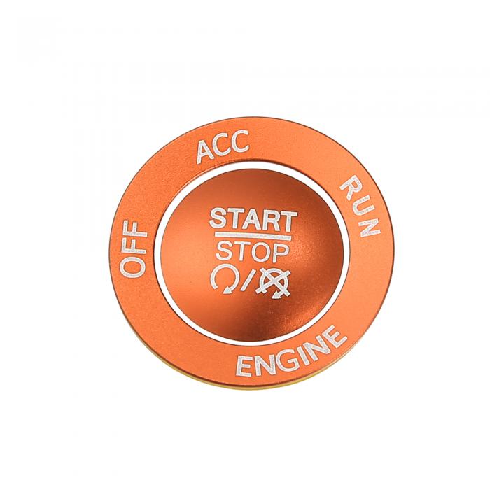 X AUTOHAUX エンジンスタートストップボタンカバーキット ワンクリック プッシュスタートボタントリムステッカー Dodgeに対応 Charger Challenger Durangoに対応 アルミニウム合金 オレンジ