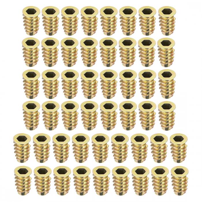 インサートナット 六角ソケット 亜鉛合金 M6 長さ18mm 50個入り