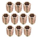 六角ナット M8内部スレッド ジンク合金製 長さ18mm 10個入