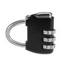 コンビネーションパドロック 南京錠 3桁 組み合わせ 南京錠 3.5mm シャックル 亜鉛合金 パドロック ブラック