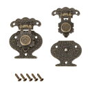 ハスプ ラッチ クラスプ 留め金 長方形 51x41mm 木製ケース対応 2セット入