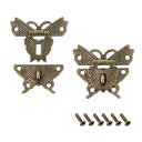 ハスプ ラッチ クラスプ 留め金 長方形 木製ケース対応 50x43mm 2セット入