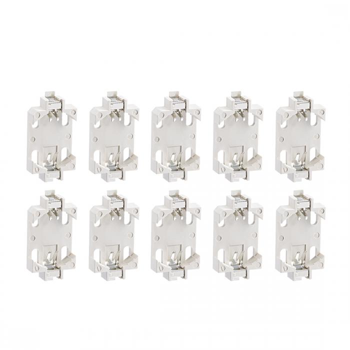 CR1220 コインボタン電池ホルダー コンテナケース ブラック 水平タイプ 10個入り