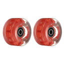 PATIKIL 32 x 58mm ローラースケート車輪 ベアリング付き 2個 ライトアップホイール クワッドスケートの交換 複列スケート スケートボード用 レッド