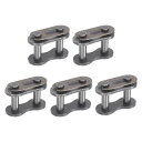 チェーンマスターコネクタリンクローラー #80 25.4 mmピッチ炭素鋼 標準接続 スプリットリンク 16Aチェーン用 5個