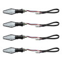 Motoforti オートバイの流れるターンシグナルライト ブルー アンバーライト 12V オートバイのスクーター用 LED 透明ハウジング 4個