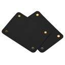 レザーハンドルラップ PU ハンドバッググリップカバープロテクター 真鍮クラスプ付き 食料品の買い物袋用 ブラック 2個