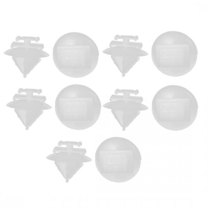 プラスチックリベット ドア装飾 クリップ ホワイト 19.6mm x 16.6mm x 12.5mm 10個入り