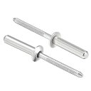 ブラインドリベット 304ステンレス鋼 プルリベットコア 装飾リベット シルバートーン 直径4.8 mm グリップ長さ25 mm 50個