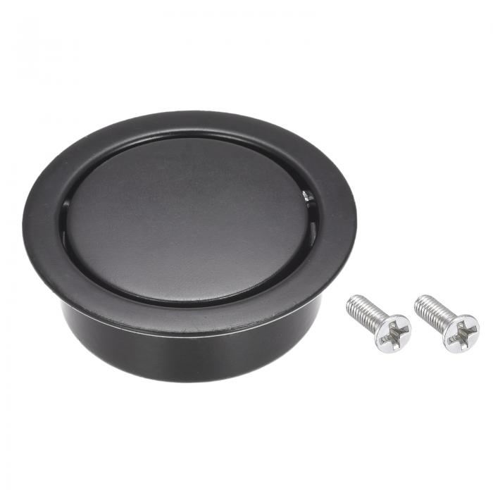 フィンガーフラッシュプルハンドル 外径42 mm ネジ付き 埋め込み隠しデザイン ブラック 2個入り