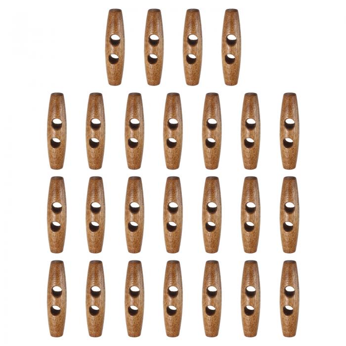 25個 木製トグルボタン50mm / 2