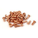 銅ソリッドリベット 3mm x 8mm 円形ヘッド ゴールドトーン 40個入り