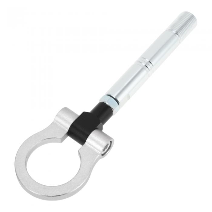 VekAuto フロント/リアトレーラーリングアイ牽引フック、TOYOTAに対応アバンザ用バンパースクリューオン牽引フック折りたたみ式レーシングトレーラーフックアルミニウム合金シルバートーン