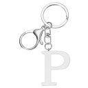 PATIKIL イニシャルレターキーチェーン アルファベットA-Zキーチェーンイニシャルキーリングかわいいメタルアルファベットキーリング 鍵 ハンドバッグ バックパック用 シルバー(P)