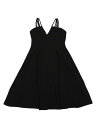 Allegra K ノースリーブ カクテルドレス トリプルストラップ ドレス セクシー ワンピース レディース ブラック XL