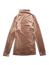 Allegra K 長袖シャツ ベーシックブラウス トップス モックネック 伸縮性 ベルベット タートルネック ハロウィン衣装 レディース カラメル XS