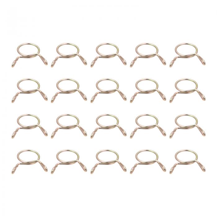 燃料ラインホースクランプ 単線チューブスプリングクランプ 20個入り 9mm内径 7.5-8mmホース適用 65Mn..