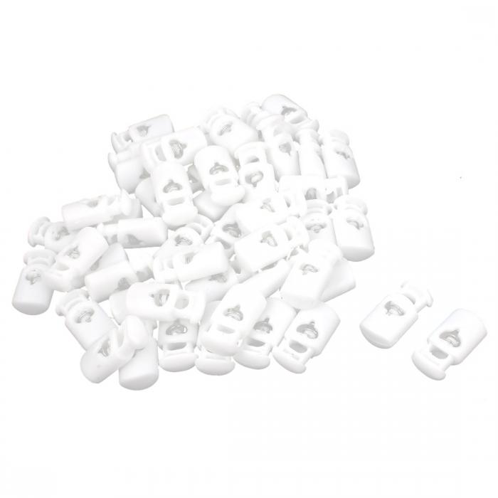 コードロック コードストッパー プラスチック製ブラック 円筒形 5mm穴径 50 個入り