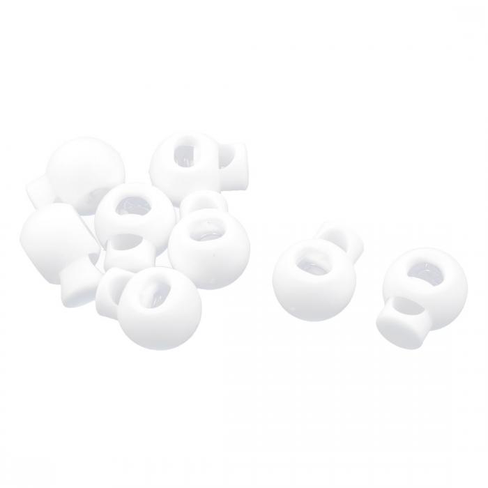 コードロック シングルホール 丸形 コードストッパー 調節可 ホワイト プラスチック 8個入り