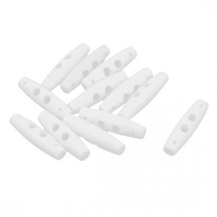 オリーブ形のボタン ダブル ホール 裁縫 トグル スクラップブック作り ホワイト 12個入り