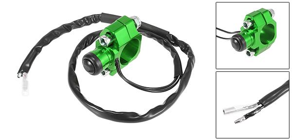ソウテン Motoforti エンジンスタートストップスイッチボタン グリーンの取り付けバックプレート付き ユニバーサル オートバイ用 ブラックのボタン アルミニウム合金