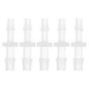 HEROFFIX 5個の水族館用プラスチックホースバーブフィッティング3/16"から1/4"ホースIDコネクタークリアプラスチック