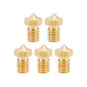 ブラスノズル ブラス製 ブラストーン 0.6mm 3Dプリンターノズルヘッダm6スレッド V5 V6 1.75mm押出機の印刷 5個入り