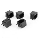 ネットワークコネクタ PCBジャック モジュラー LANイーサネット RJ12 6P6C 黒いプラスチック製 5個入り