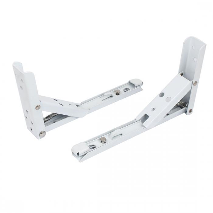 ソウテン 棚受け金具 20cm x 12cm メタル トライアングル 折りたたみ ブラケット ブレース ホワイト 2個