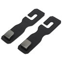 HEROFFIX 財布やバッグ 傘などのための2個入りの車のシートヘッドレストフック 頑丈な車のシートバックオーガナイザーフック ブラックのフェイクレザーと金属...