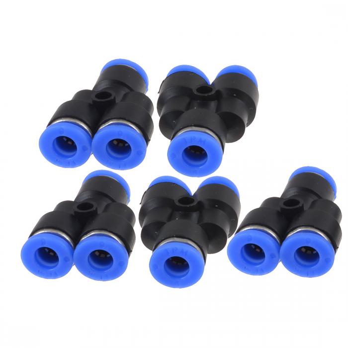 クイックジョイントフィッティング エア配管 3ウェイ Y字型カプラーチューブ 6 mm-6 mm 5ピース