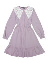 Allegra K 丸襟 Aラインワンピース ドレス レース ヴィンテージ フリル裾 レディース ピンク XS