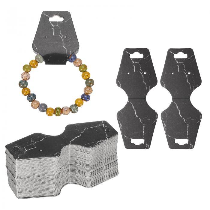 100 個 ブレスレットディスプレイカード、宝石ディスプレイカード マーブルペーパーブレスレットパッケ..