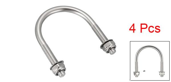 Uボルト M6 x 38mm x 58mm 304ステンレス鋼 ナット付き ワッシャー付き プレート付き 4個 2