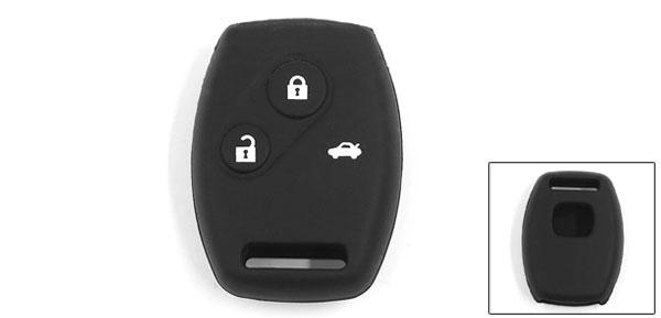 ソウテン リモートキーケース カバー シリコーン製 ブラック ホンダ対応 シビック アコード 3ボタン