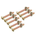家具ボルトナット M6x50mm 六角穴付ボルト バレルナッツ プラスマイナス 亜鉛めっき 8セット入り
