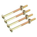 家具ボルトナット ボルトアソートメントキット M6x90mm ネジ長さ56.7mm 4セット入り